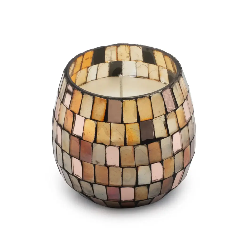 Small Glass Jar Candles – Amber Mosaic | www.artisangoods.co.uk