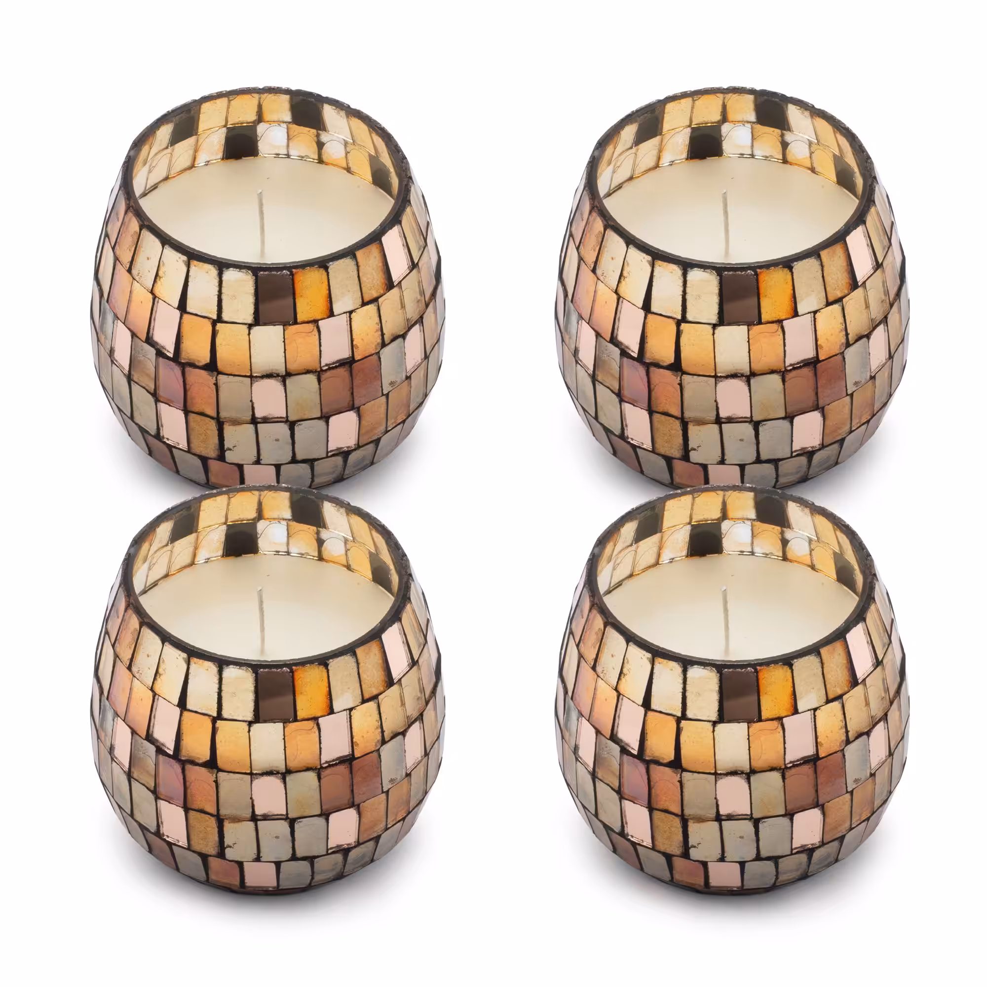 Small Glass Jar Candles – Amber Mosaic | www.artisangoods.co.uk 7 Small Glass Jar Candles - Amber Mosaic - Image 6