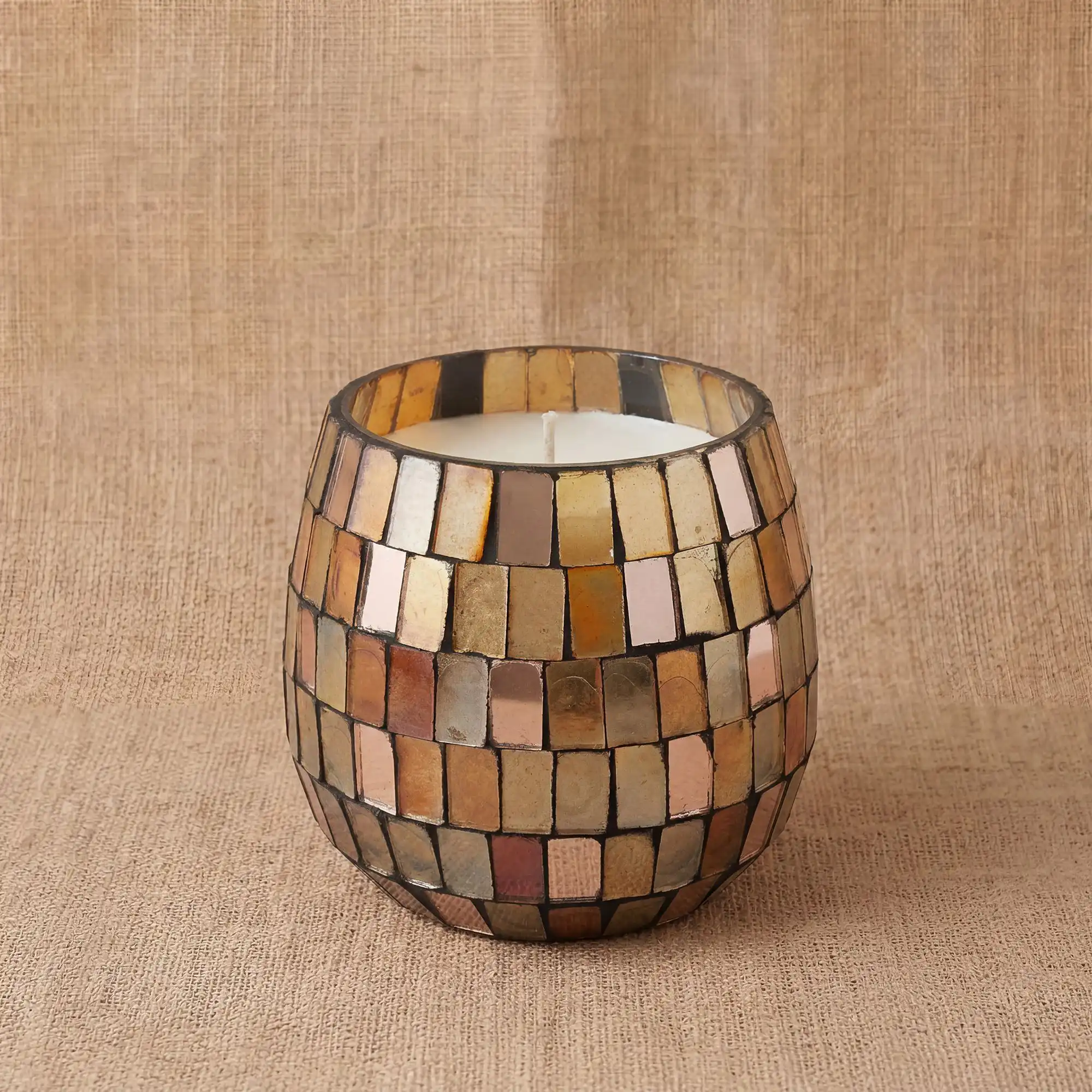 Small Glass Jar Candles – Amber Mosaic | www.artisangoods.co.uk 6 Small Glass Jar Candles - Amber Mosaic - Image 5