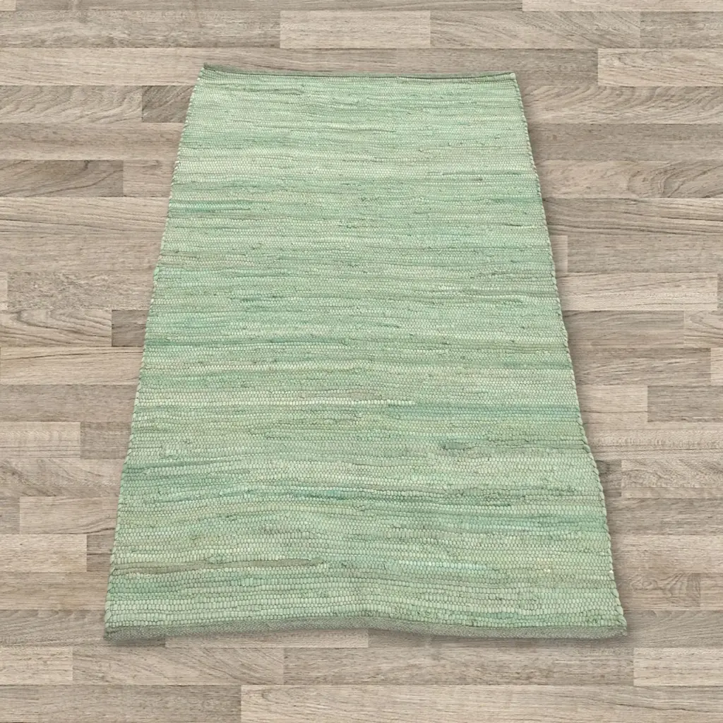 Small Indian Handloom Cotton Rug – Aqua | www.artisangoods.co.uk 2 Small Indian Handloom Cotton Rug – Aqua | www.artisangoods.co.uk 2