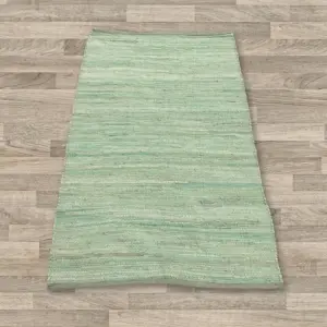 Small Indian Handloom Cotton Rug – Aqua | www.artisangoods.co.uk 2