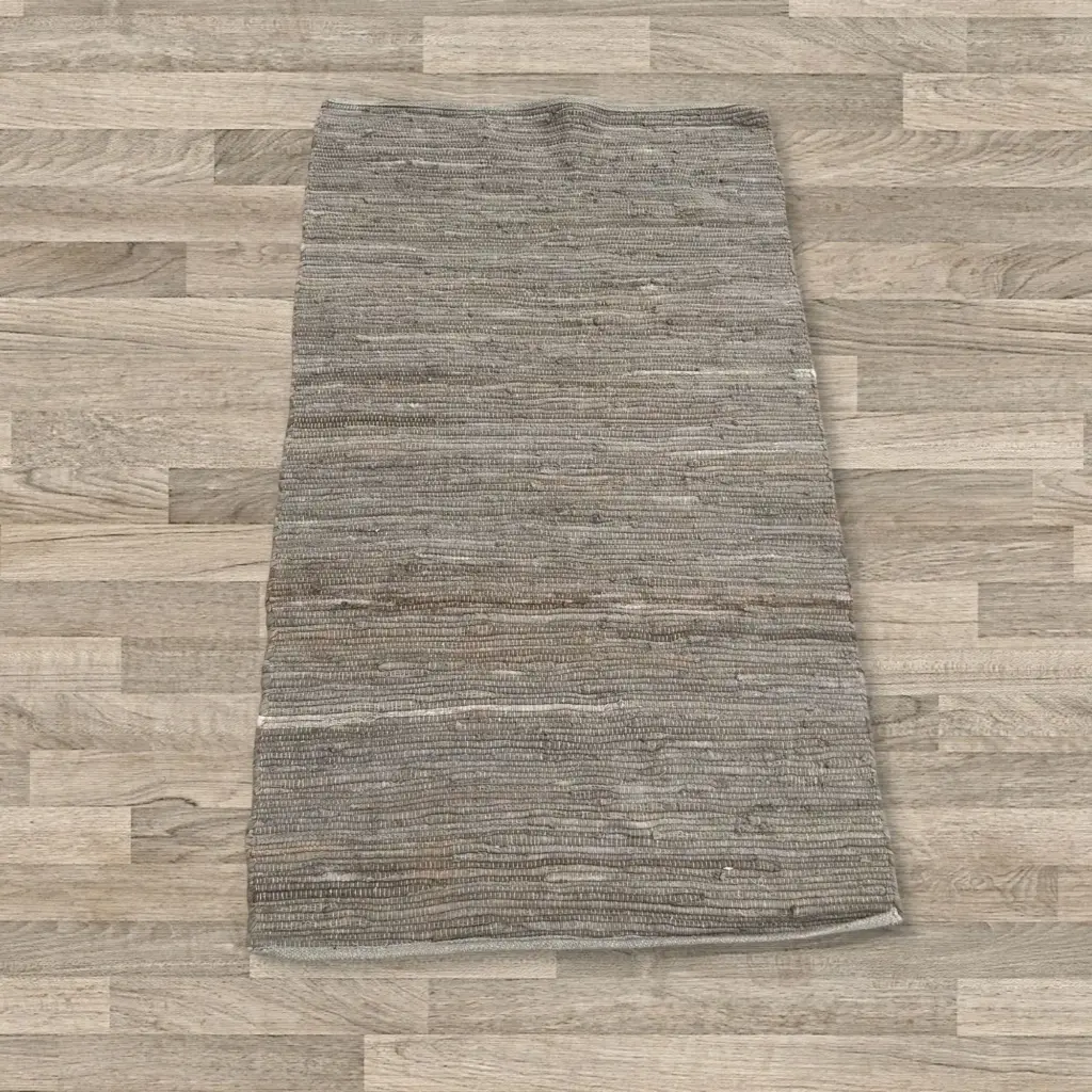 Small Indian Handloom Cotton Rug – Charcoal | www.artisangoods.co.uk 2