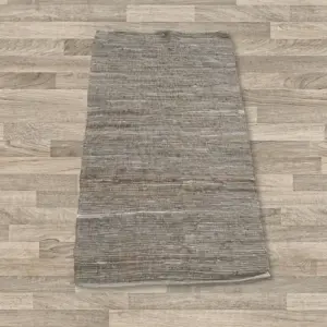 Small Indian Handloom Cotton Rug – Charcoal | www.artisangoods.co.uk 2