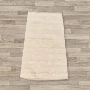 Small Indian Handloom Cotton Rug – Cream | www.artisangoods.co.uk 1