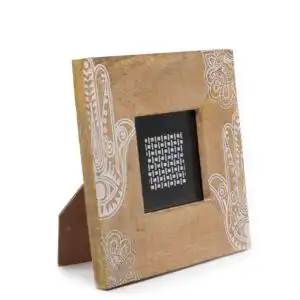 Small Mango Wood Picture Framel (for 10x15cm) 20x20x2cm- Hansa – White | www.artisangoods.co.uk