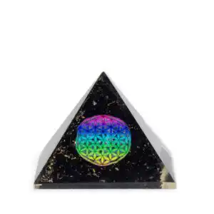 Small Organite Pryamids 5.5×4.5cm – Flower of Life – Black Tormaline Chips | www.artisangoods.co.uk 1