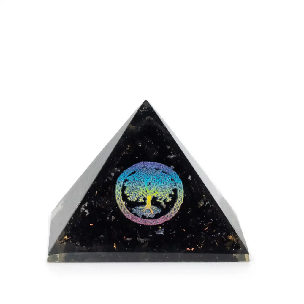 Small Organite Pryamids 5.5×4.5cm – Tree of Life – Black Tormaline Chips | www.artisangoods.co.uk