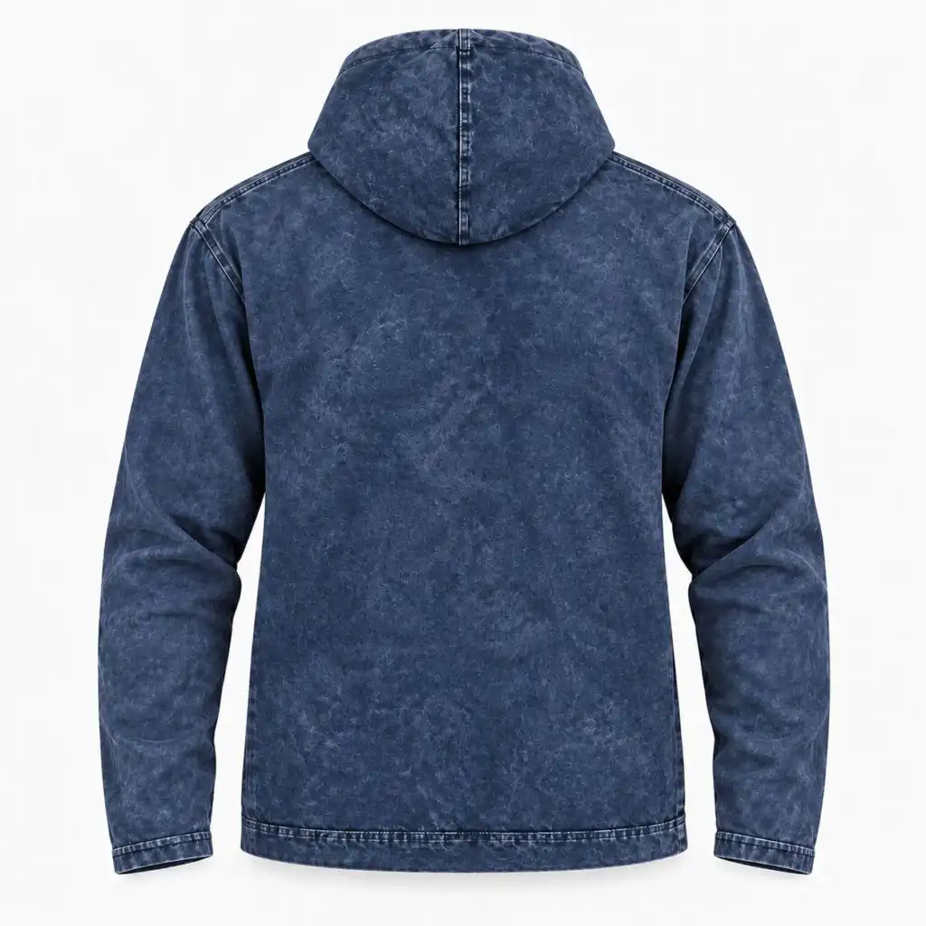 Small Stone Washed Hoody Shirt Kangaroo Pocket - Dusty Lavender