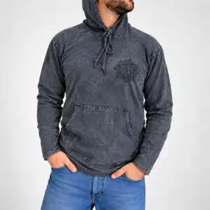 Small Stone Washed Hoody Shirt Kangaroo Pocket - Dusty Lavender