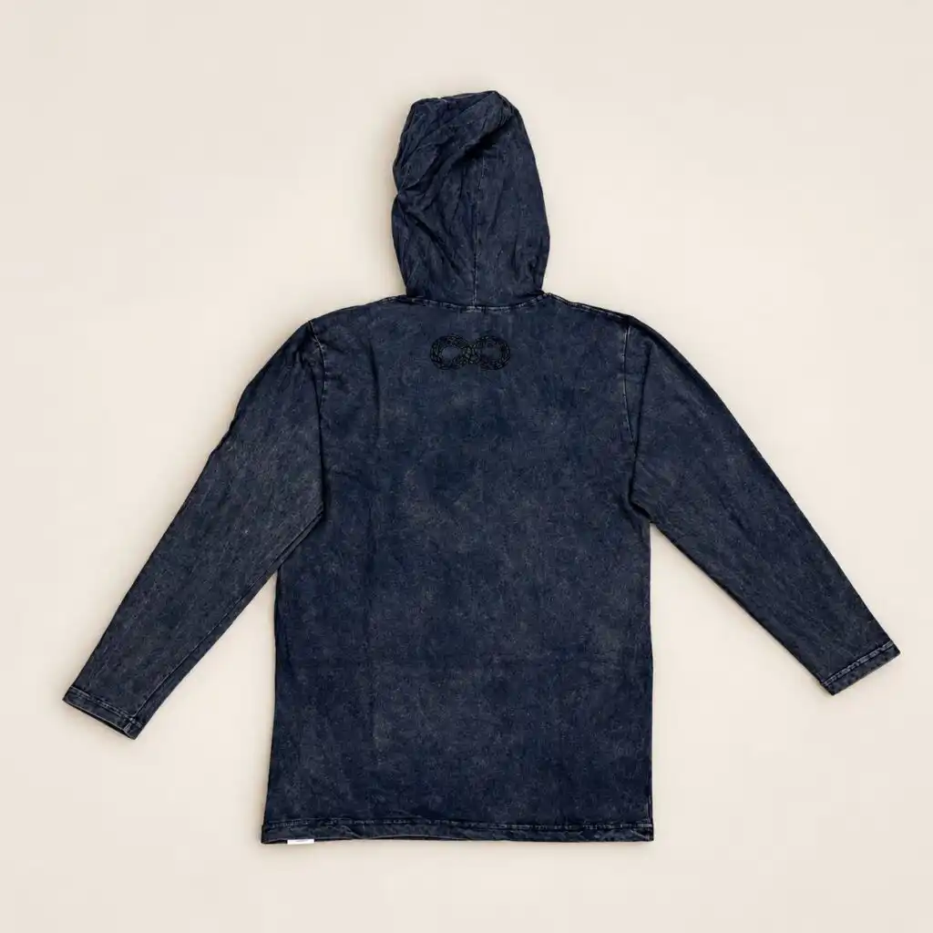 Small Stone Washed Hoody Shirt Kangaroo Pocket - Dusty Lavender