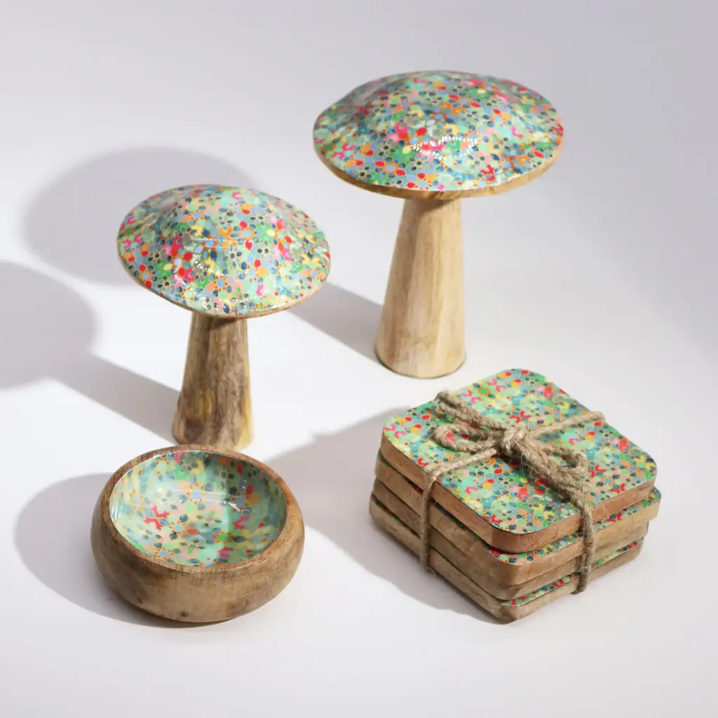 Small Wooden Mushroom – Mediterranean Tile Pattern | www.artisangoods.co.uk 3 Small Wooden Mushroom – Mediterranean Tile Pattern | www.artisangoods.co.uk 3