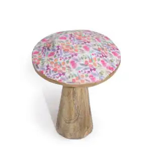 Small Wooden Mushroom – Pretty Floral | www.artisangoods.co.uk 1