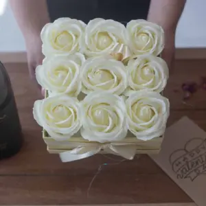 Soap Flower Gift Bouquet – 13 Cream Roses – Heart | www.artisangoods.co.uk 6