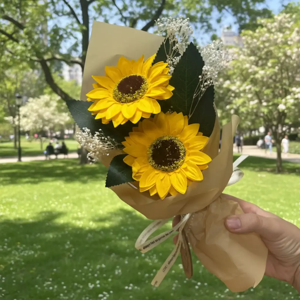 Soap Flower – Two Sunflower Bouquet | www.artisangoods.co.uk