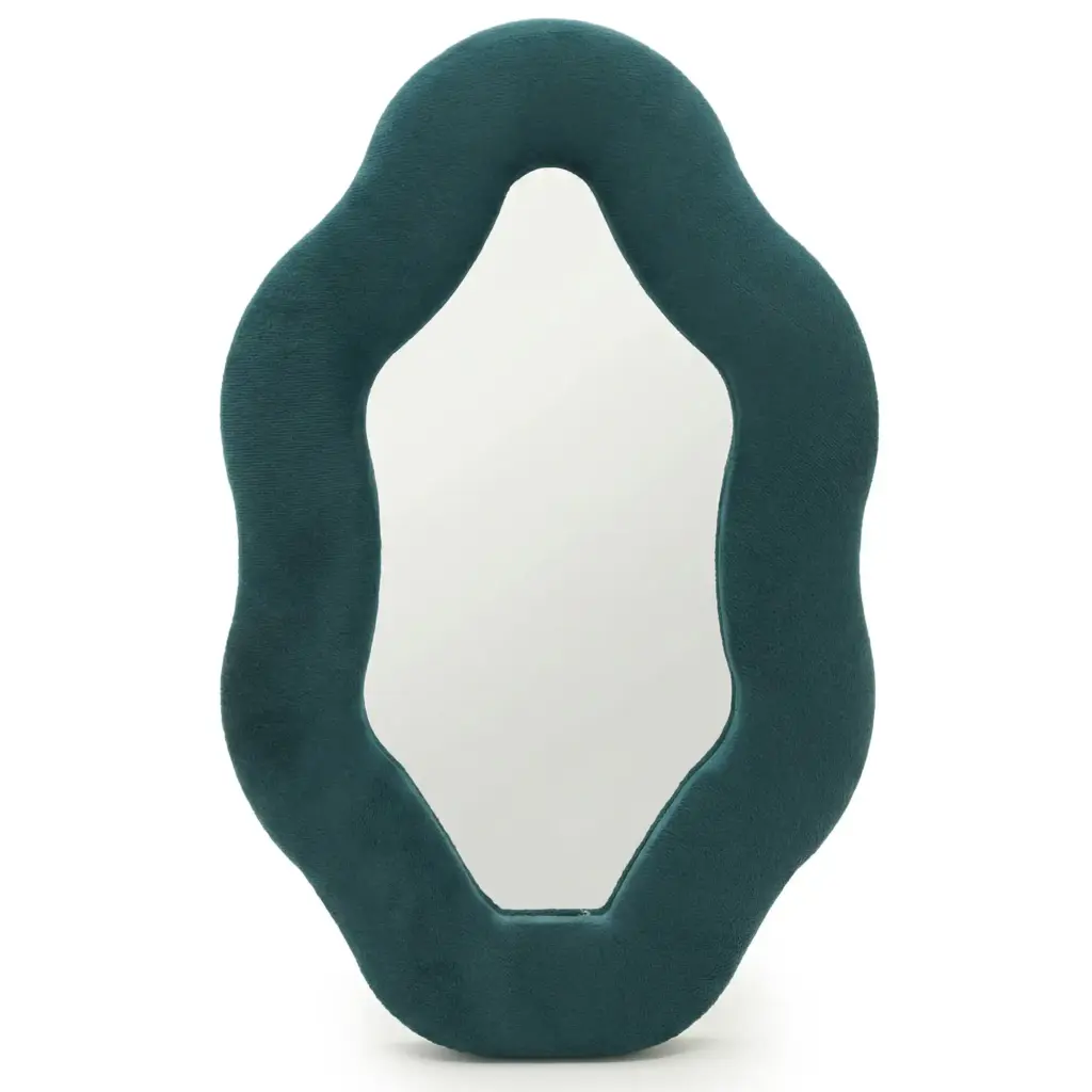 Soft Squiggly Mirror - Oval Pebble - Royal Teal (20.5x32.5x2.3cm)