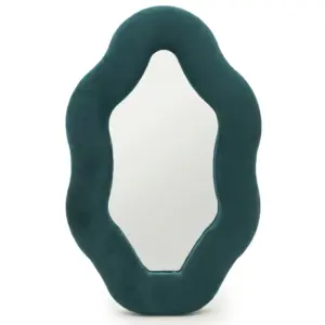 Soft Squiggly Mirror - Oval Pebble - Royal Teal (20.5x32.5x2.3cm)