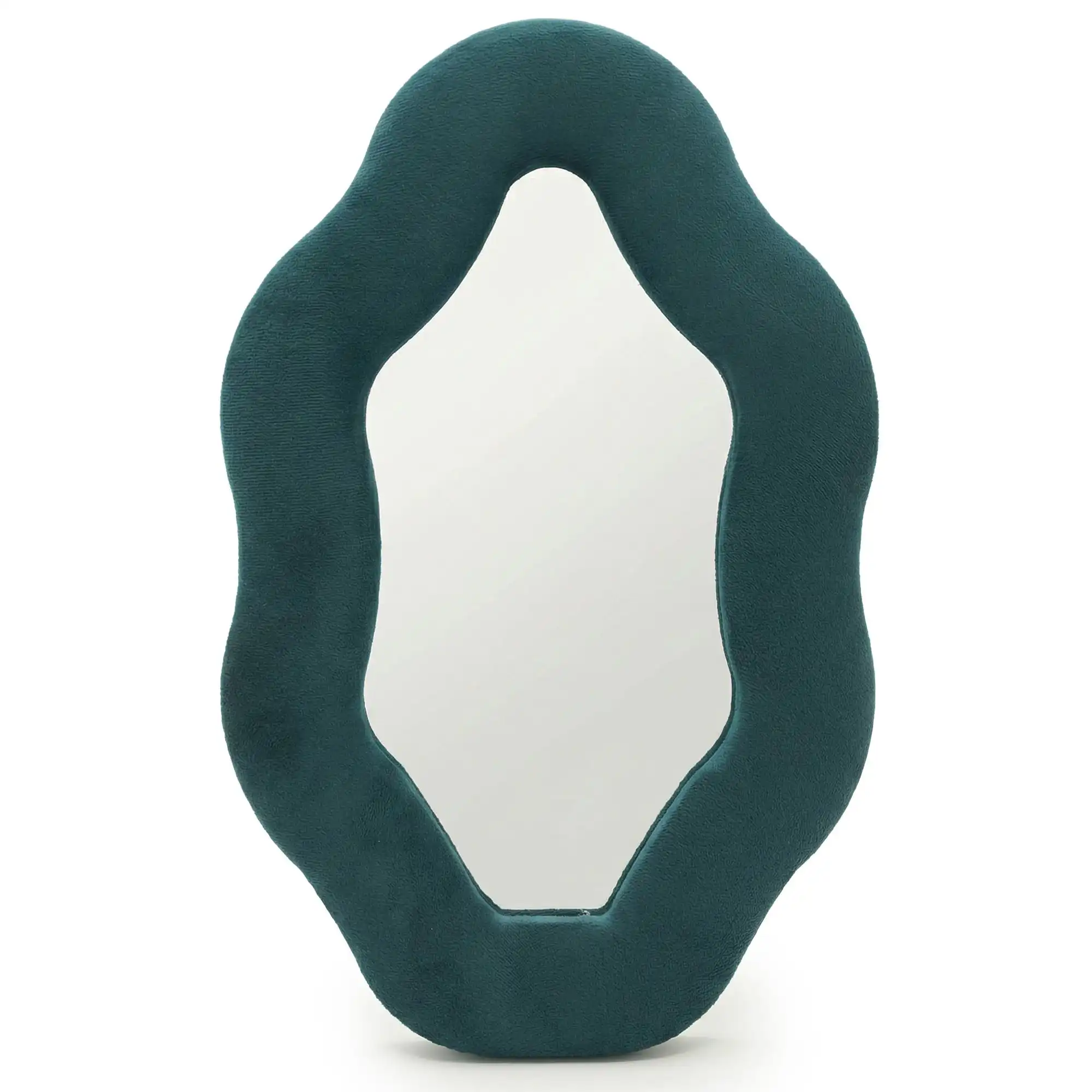Soft Squiggly Mirror - Oval Pebble - Royal Teal (20.5x32.5x2.3cm)