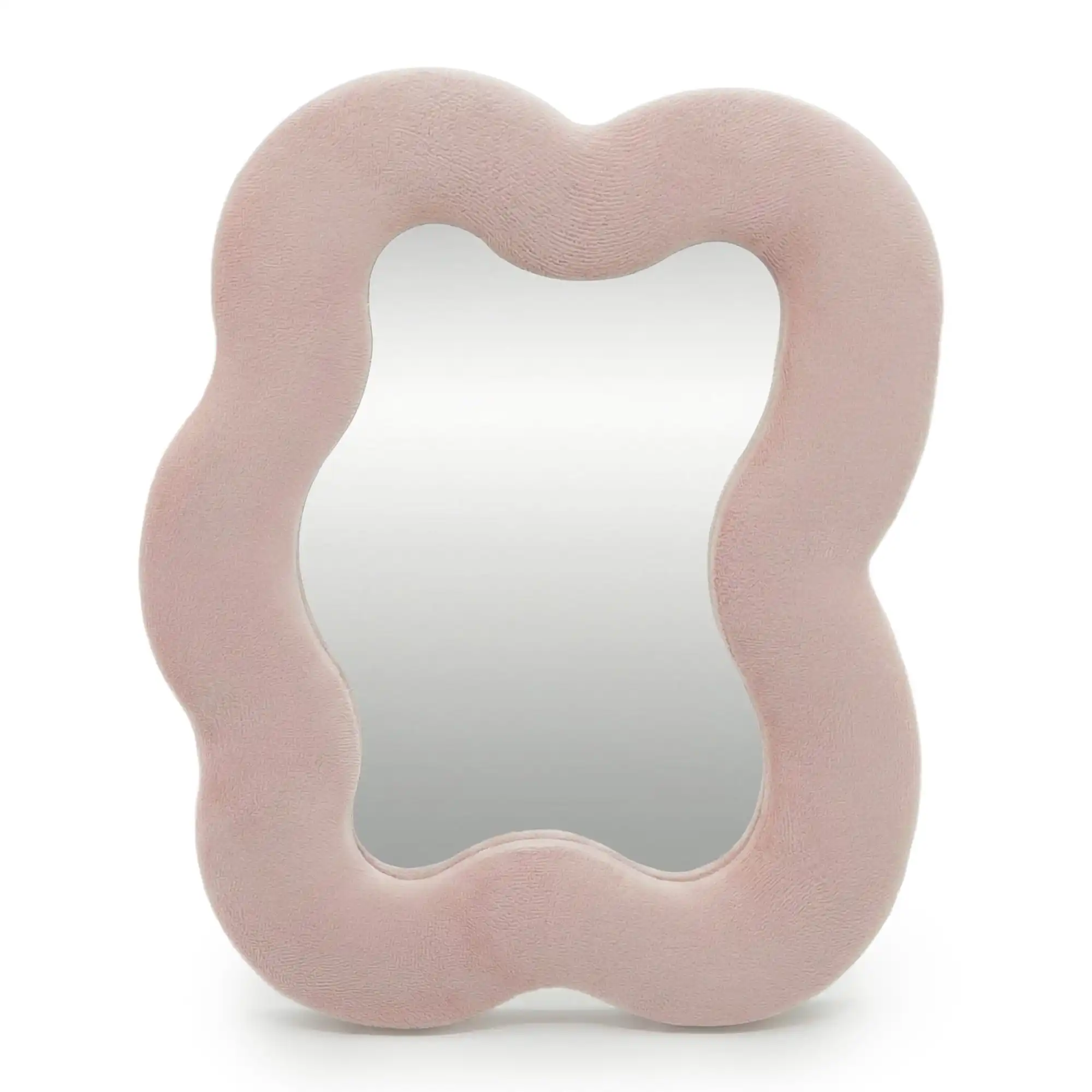 Soft Squiggly Mirror - Square Pebble - Rose Blush (22.5x27x2.3cm)
