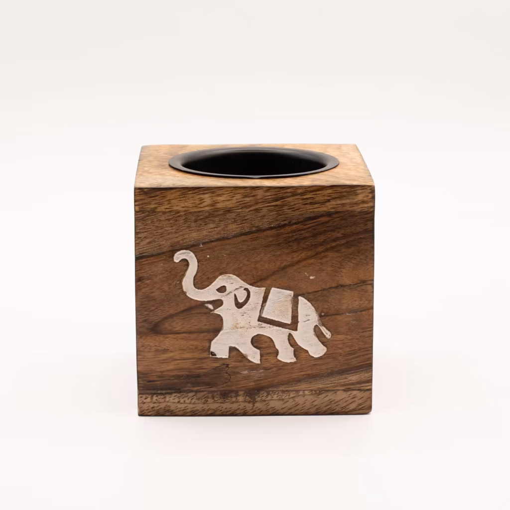 Square Mango Wood Oil Burner – Elephant | www.artisangoods.co.uk 2 Square Mango Wood Oil Burner – Elephant | www.artisangoods.co.uk 2