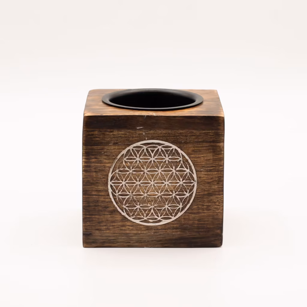 Square Mango Wood Oil Burner – Flower of Life | www.artisangoods.co.uk 5 Square Mango Wood Oil Burner – Flower of Life | www.artisangoods.co.uk 5