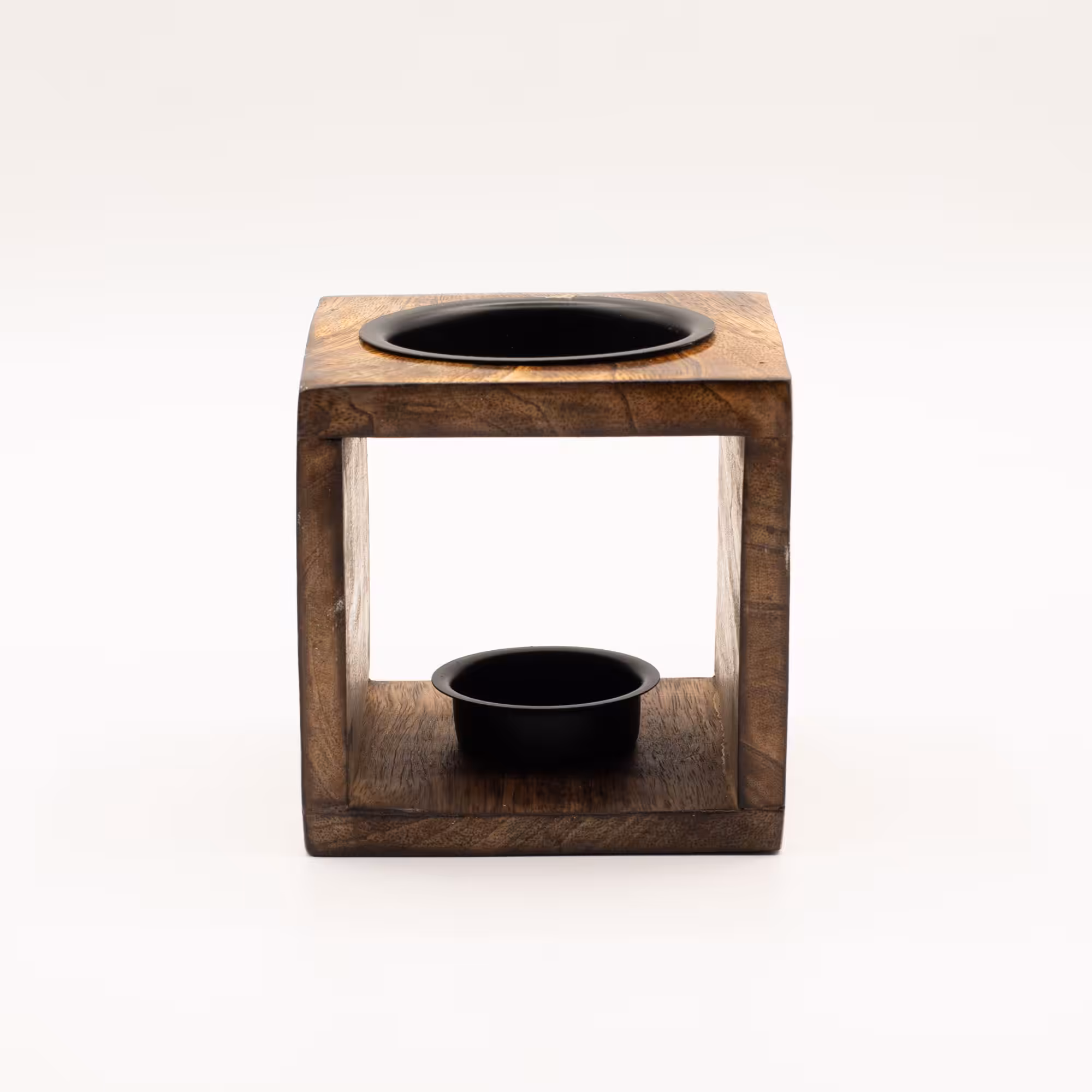 Square Mango Wood Oil Burner – Hamsa | www.artisangoods.co.uk 5 Square Mango Wood Oil Burner - Hamsa - Image 4