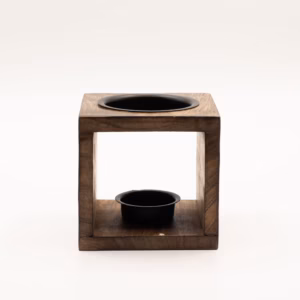 Square Mango Wood Oil Burner  – Yin Yang | www.artisangoods.co.uk 3