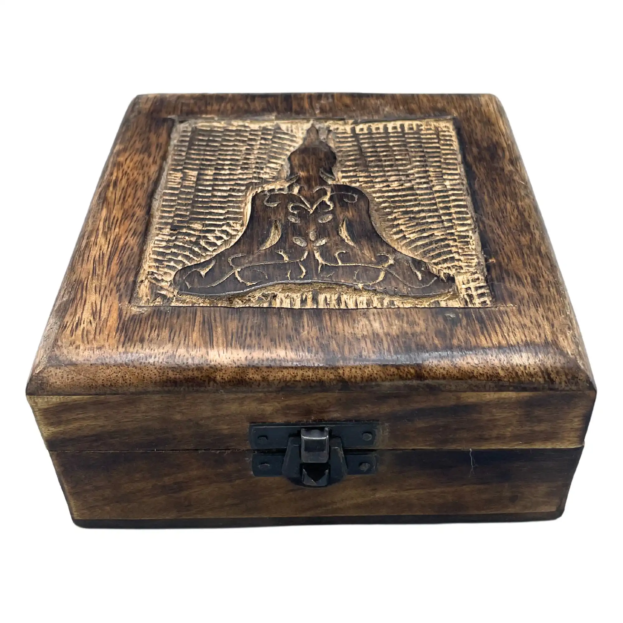 Square Wooden Keepsake Box 13x13x6cm – Buddha | www.artisangoods.co.uk 3 Square Wooden Keepsake Box 13x13x6cm – Buddha | www.artisangoods.co.uk 2