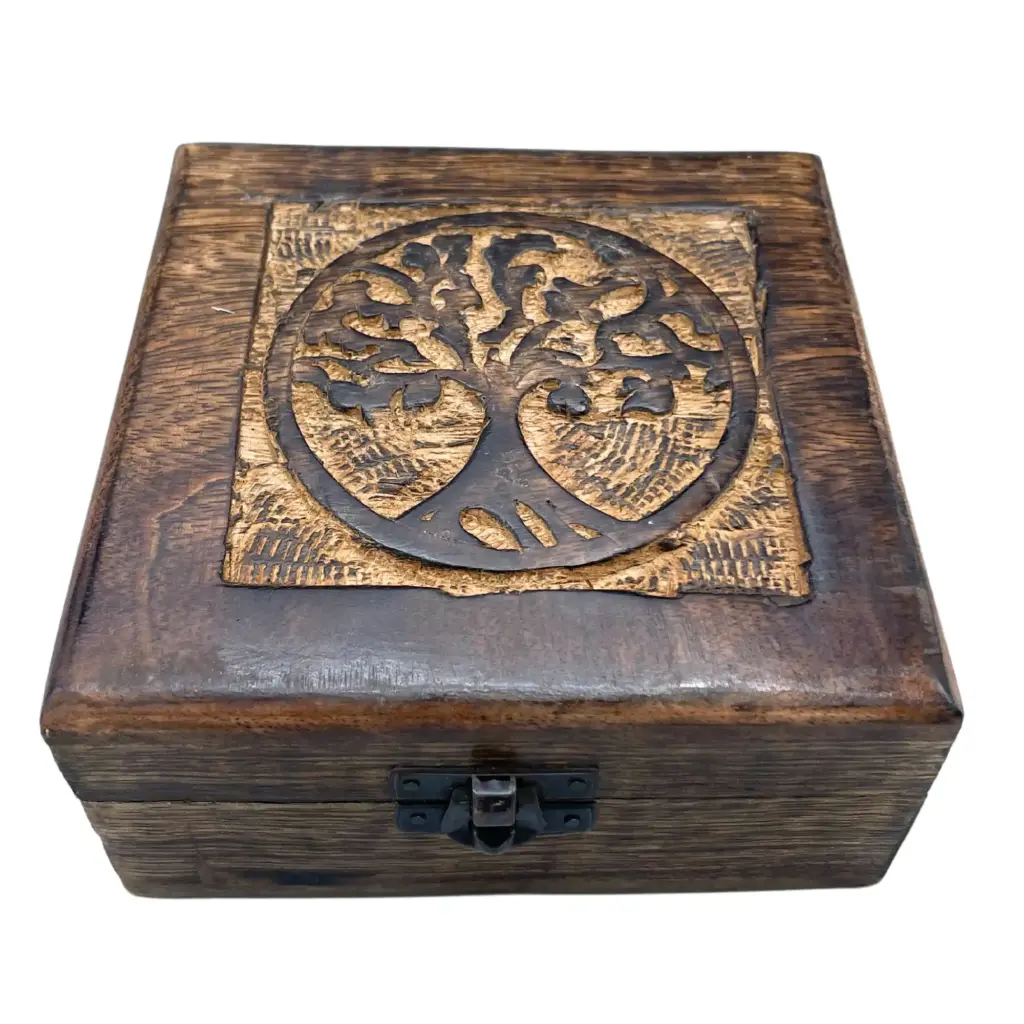 Square Wooden Keepsake Box 13x13x6cm – Tree of Life | www.artisangoods.co.uk