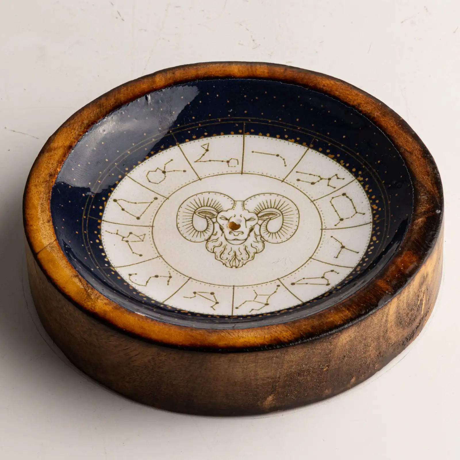 Stars Sign Mini Bowl & Incense Stick Holder - Aries