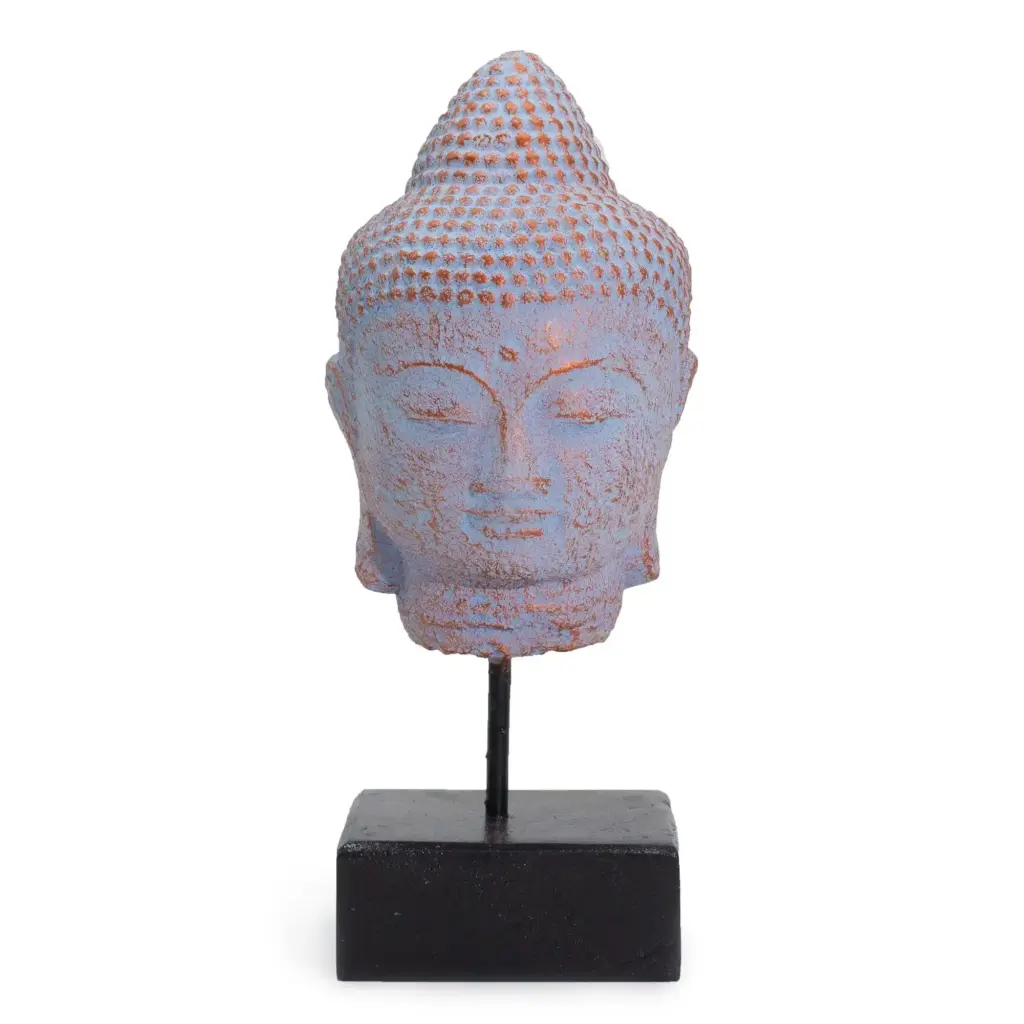 Stillness Buddha Head on Stand – Blue Copper | www.artisangoods.co.uk 3 Stillness Buddha Head on Stand – Blue Copper | www.artisangoods.co.uk 3