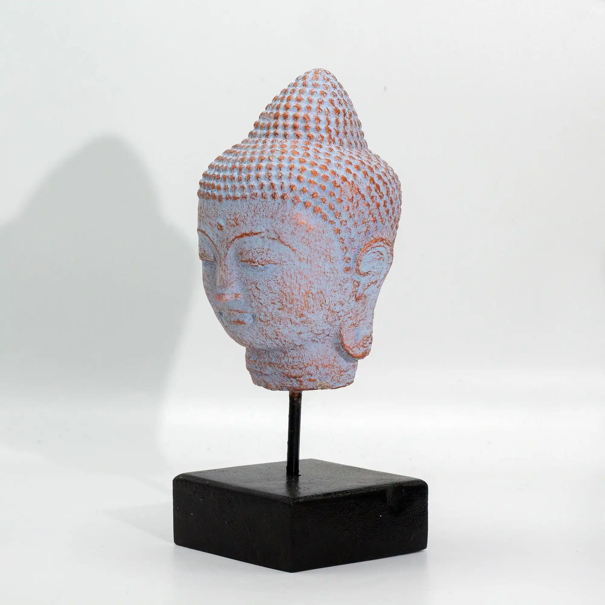 Stillness Buddha Head on Stand – Blue Copper | www.artisangoods.co.uk 2 Stillness Buddha Head on Stand – Blue Copper | www.artisangoods.co.uk 1