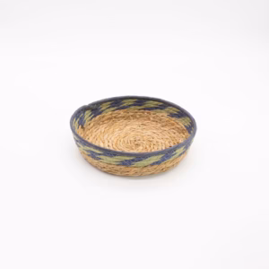 Straw & Seagrass Tray Baskets – Natural Green & Blue- Set of 3 | www.artisangoods.co.uk 6