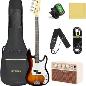 STRICH 4-String Electric Bass Guitar Beginner Kit with Amp and