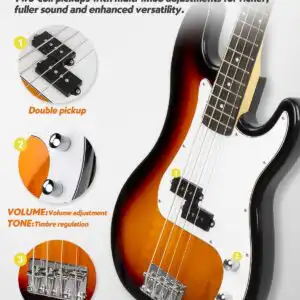 STRICH 4-String Electric Bass Guitar Beginner Kit with Amp and