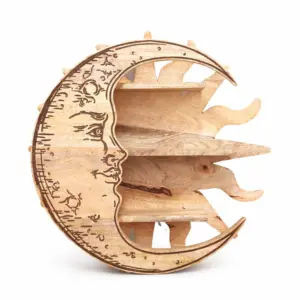 Sunrays & Moon 3 Tier Wall Shelf