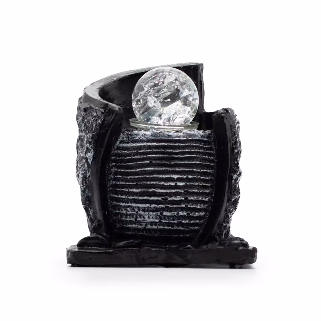 Tabletop Water Feature -15x13x20cm – Water Pot & Crystal Ball | www.artisangoods.co.uk