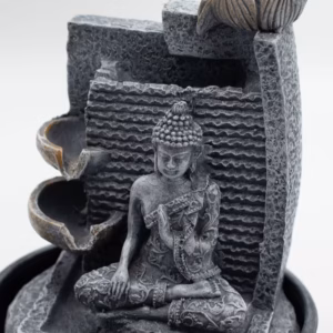 Tabletop Water Feature – 19x19x28cm – Buddha, Lotus Flower Cascading Potsx | www.artisangoods.co.uk 2