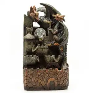 Tabletop Water Feature – 35cm – Dragons, Crystal Ball & Water Wheel | www.artisangoods.co.uk 1