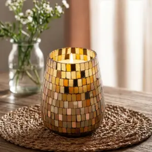 Tall Glass Jar Candles – Amber Mosaic | www.artisangoods.co.uk 3