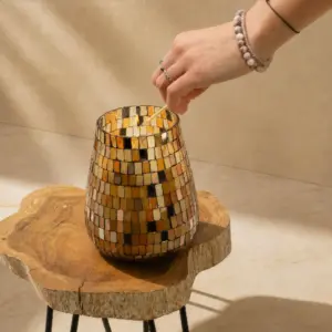 Tall Glass Jar Candles – Amber Mosaic | www.artisangoods.co.uk 2