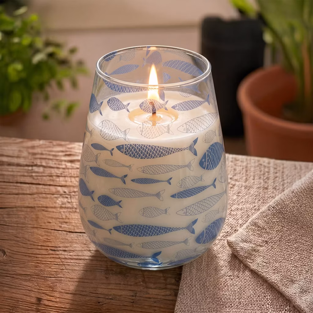 Tall Glass Jar Candles – Seabreeze | www.artisangoods.co.uk