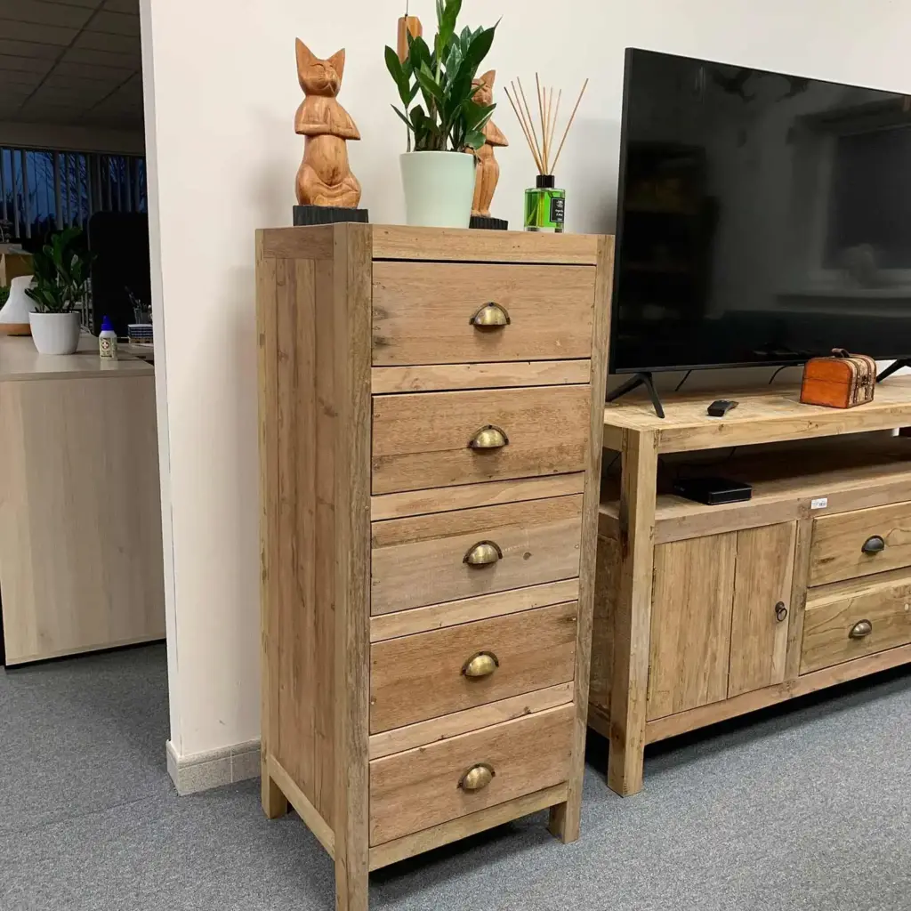 Tall set of 5 Draws – Recycled Wood | www.artisangoods.co.uk