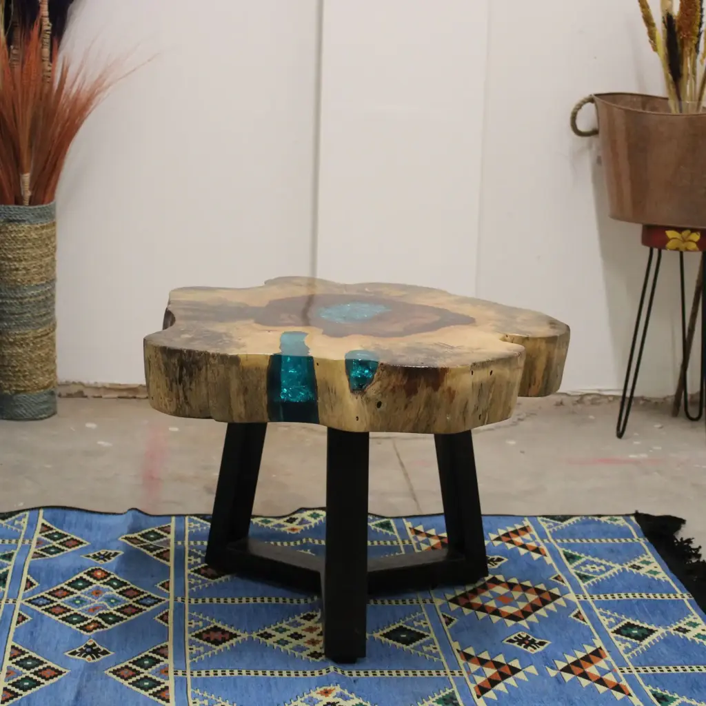 Tamarind and Resin Coffee Table – Aqua | www.artisangoods.co.uk 5