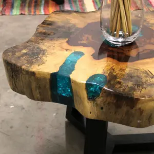 Tamarind and Resin Coffee Table – Aqua | www.artisangoods.co.uk 3