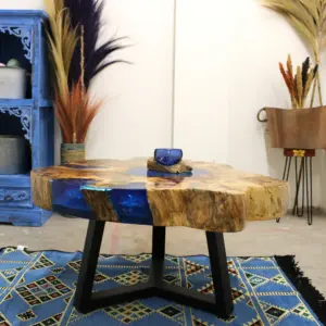 Tamarind and Resin Coffee Table – Sky Blue | www.artisangoods.co.uk 12
