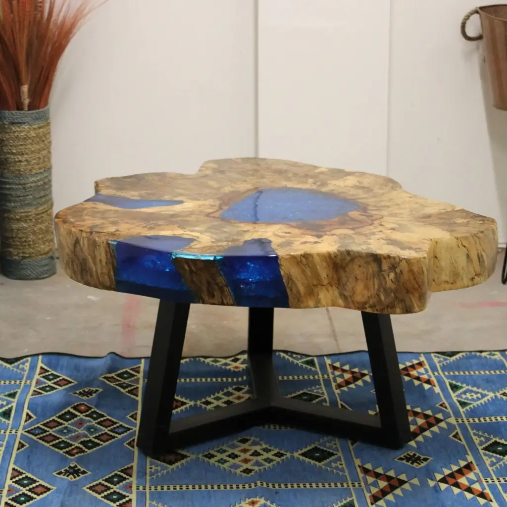 Tamarind and Resin Coffee Table – Sky Blue | www.artisangoods.co.uk 8