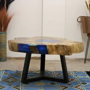 Tamarind and Resin Coffee Table – Sky Blue | www.artisangoods.co.uk 7
