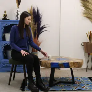 Tamarind and Resin Coffee Table – Sky Blue | www.artisangoods.co.uk 10