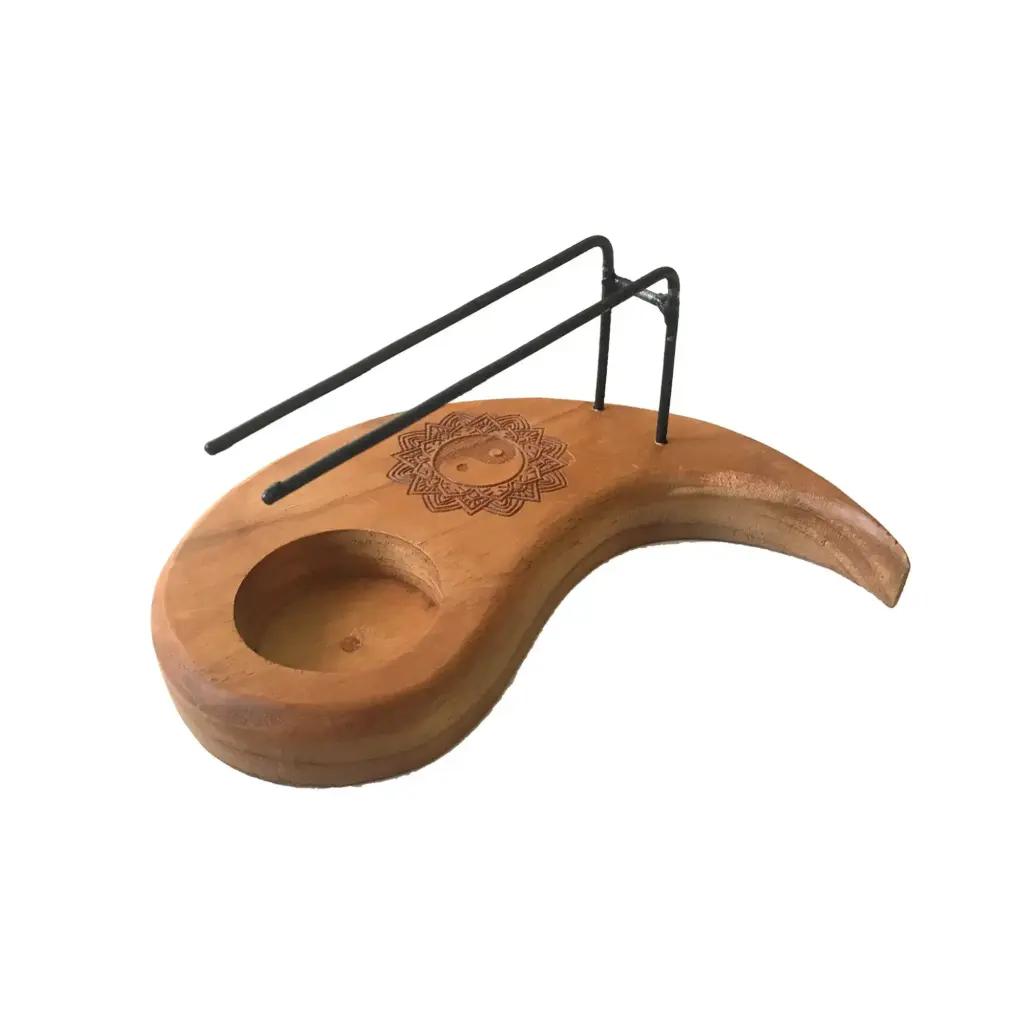 Teardrop Palo Santo Heater – Teak Wood – Yin & Yang Design | www.artisangoods.co.uk