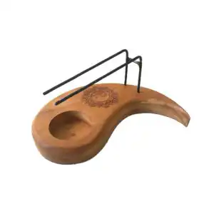 Teardrop Palo Santo Heater – Teak Wood – Yin & Yang Design | www.artisangoods.co.uk